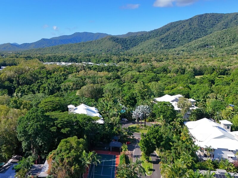Aerial view to the south from Oasis Palm Cove